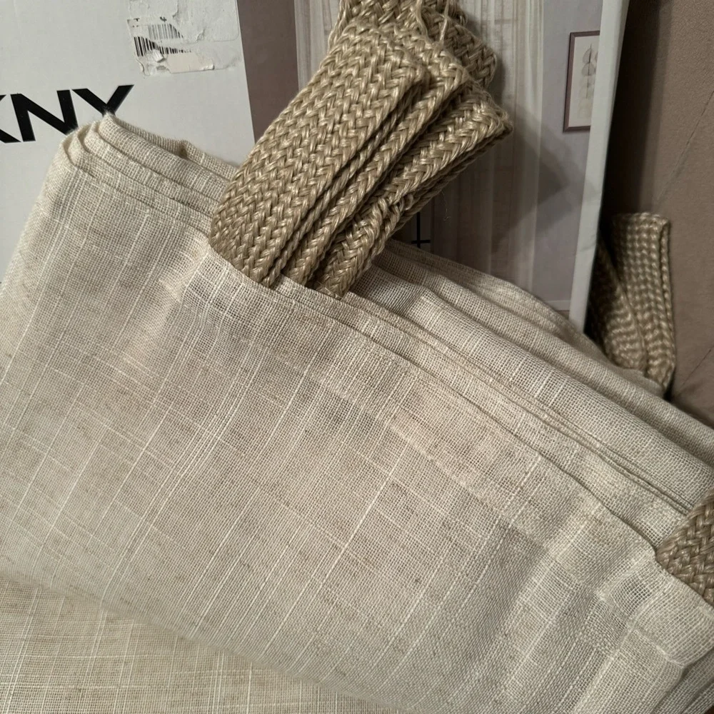 DKNY 1-50”x 120” Classic Linen Sheer Tap Top Panels